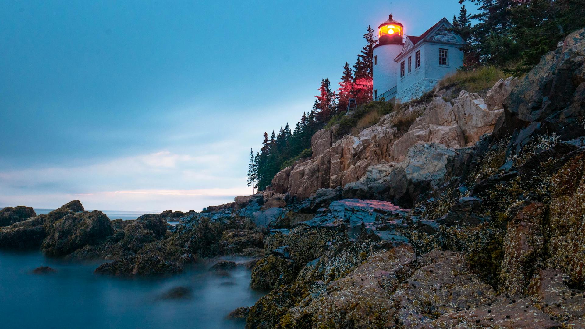 Coastal Maine outdoor adventure scene